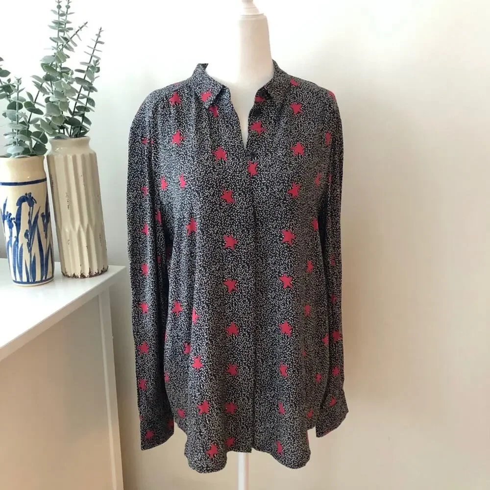 & Other Stories Black and Red Button Down Shirt - Picture 1 of 5